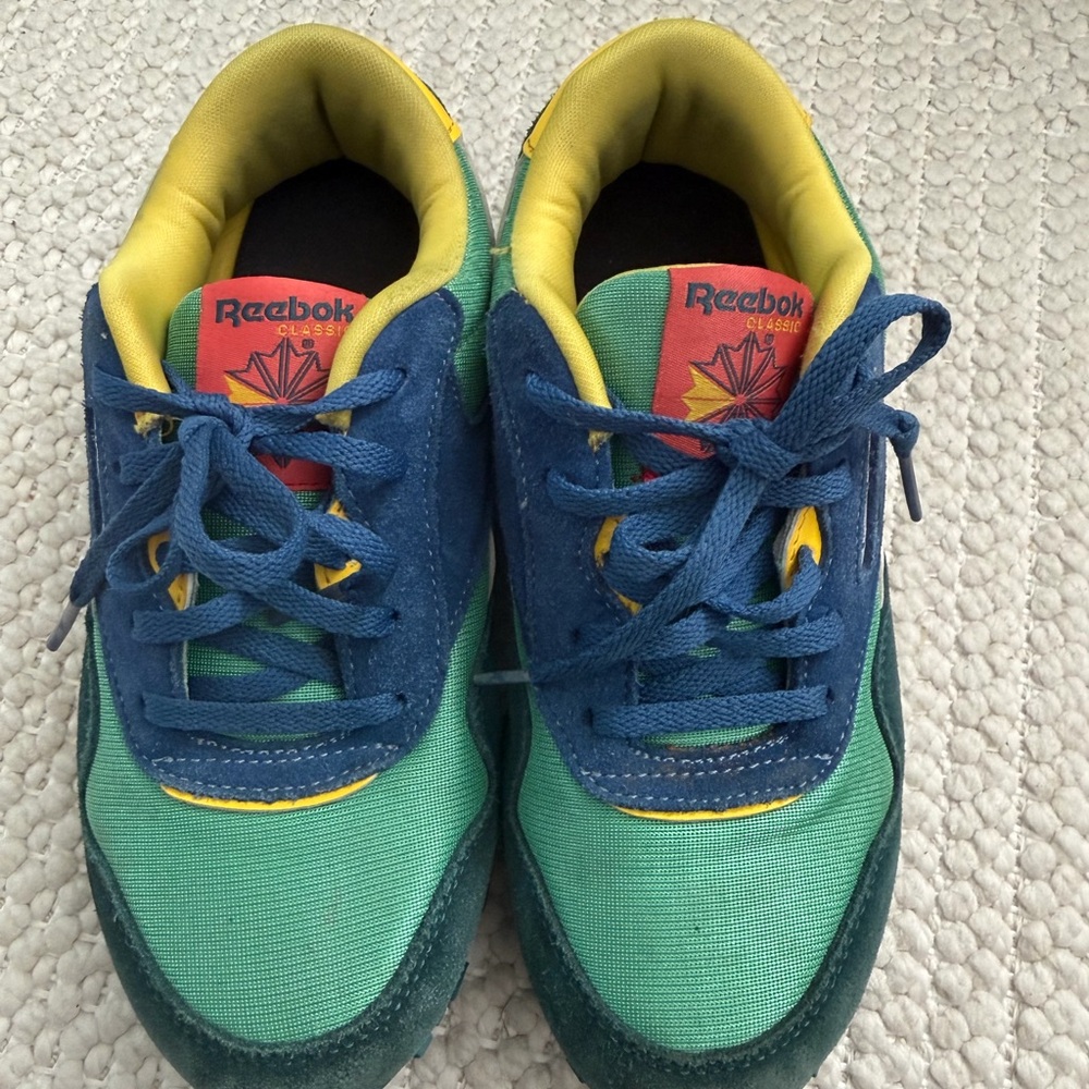 Reebok Kids Green, Blue & Yellow Low-Top Sneakers